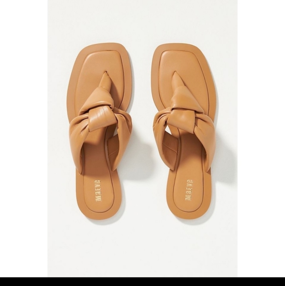 Anthropologie Maeve Honey Leather Sandals Size8
